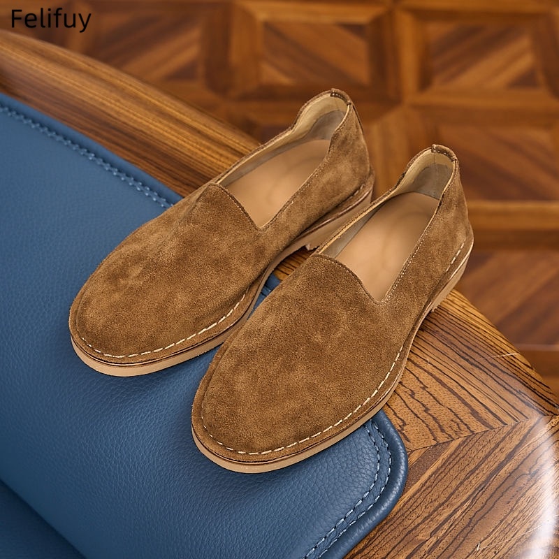 Boat Shoe Leather - Mocassini da uomo in pelle scamosciata,