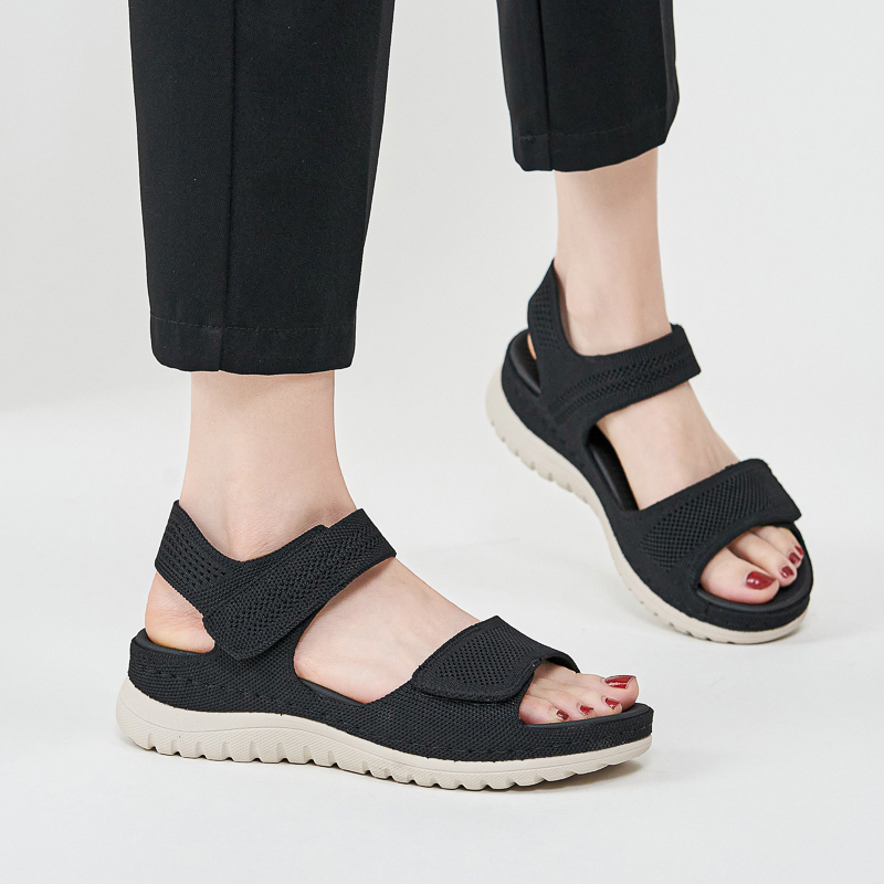 Velcro Strap Sandal - Sandali da donna retrò classici con